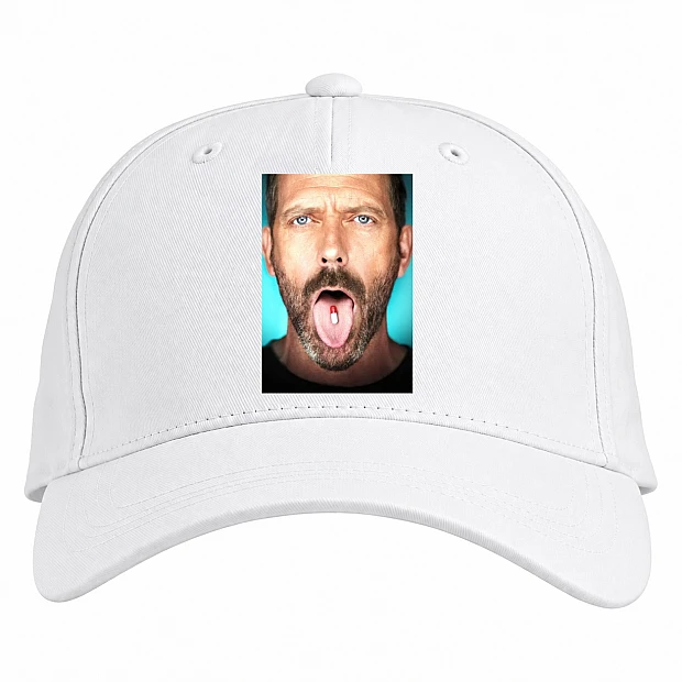 Baseball cap with Print House, M.D. Print - white