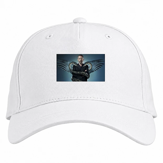 Baseball cap with Print House, M.D. Cute Hero - white