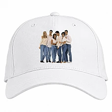 Baseball cap with Print Friends Cute Heroes Print - white