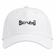 Baseball cap with Print Scrubs Logo - white