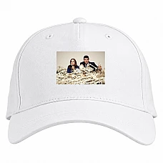 Baseball cap with Print Bones Print Heroes - white