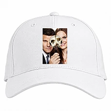 Baseball cap with Print Bones Theme Print - white