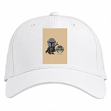 Baseball cap with Print The Mandalorian Art Heroes - white
