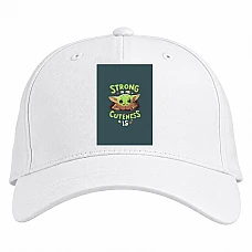 Baseball cap with Print The Mandalorian Strong Cuteness - white