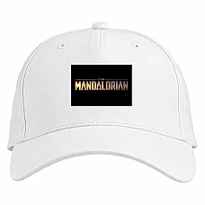 Baseball cap with Print The Mandalorian Logo - white