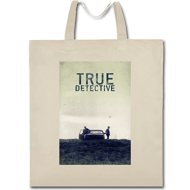 Eco bag with print True Detective Print - beige