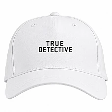 Baseball cap with Print True Detective Logo - white