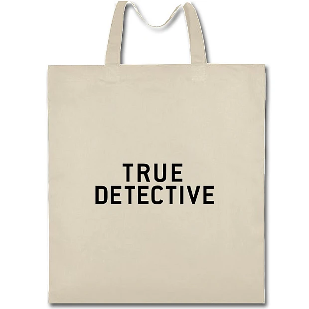 Eco bag with print True Detective Logo - beige