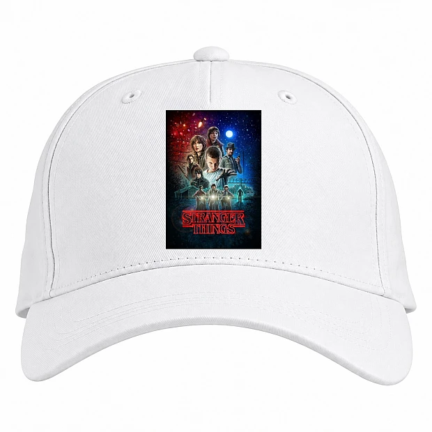 Baseball cap with Print Stranger Things Print - white