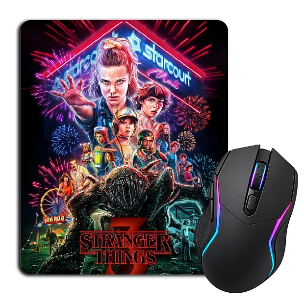 Mouse pad with print Stranger Things Theme