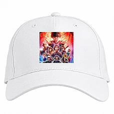 Baseball cap with Print Stranger Things Main Heroes - white