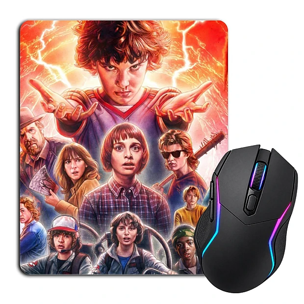 Mouse pad with print Stranger Things Main Heroes