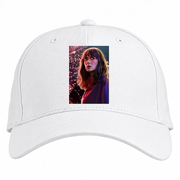 Baseball cap with Print Stranger Things Joyce Byers - white