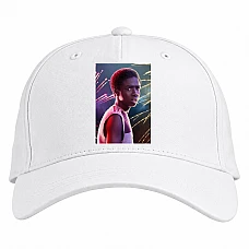 Baseball cap with Print Stranger Things Lucas Sinclair - white