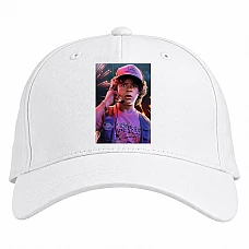 Baseball cap with Print Stranger Things Dustin Henderson - white