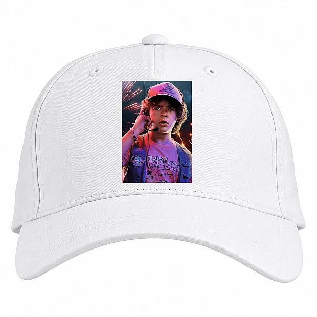 Baseball cap with Print Stranger Things Dustin Henderson - white