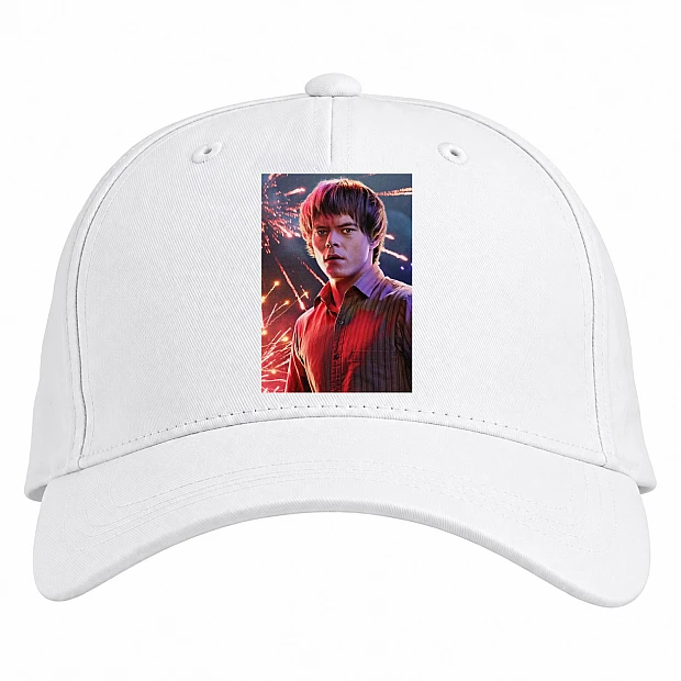 Baseball cap with Print Stranger Things Jonathan Byers - white