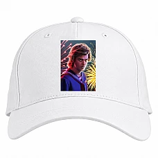 Baseball cap with Print Stranger Things Steve Harrington - white
