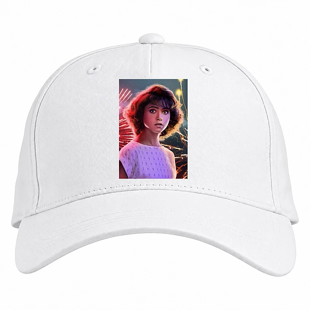 Baseball cap with Print Stranger Things Nancy Wheeler - white