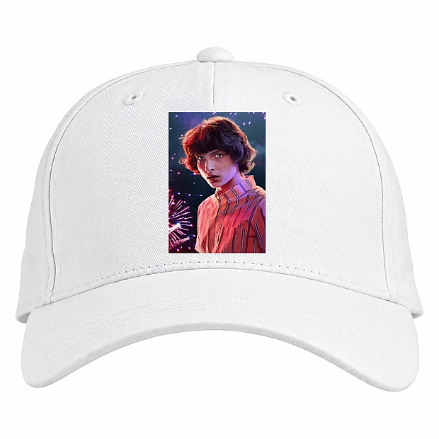 Baseball cap with Print Stranger Things Mike Wheeler - white