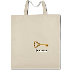 Eco bag with print Valentine's Day Key - beige