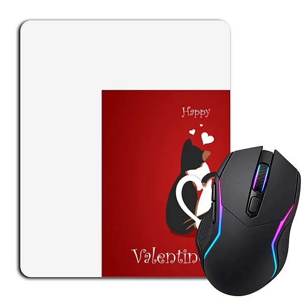 Mouse pad with print Valentine's Day Happy Valentines Day