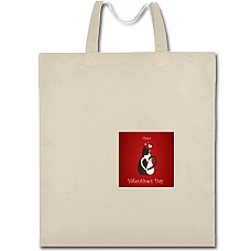 Eco bag with print Valentine's Day Happy Valentines Day - beige