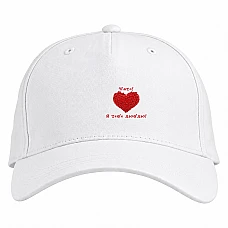 Baseball cap with Print Valentine's Day I Love You Daddy - white