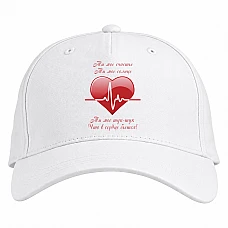 Baseball cap with Print Valentine's Day Heart Beats - white