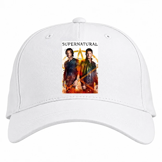 Baseball cap with Print Supernatural Winchester Brothers - white