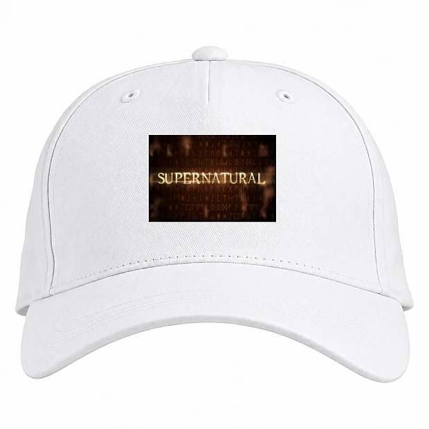 Baseball cap with Print Supernatural Logo - white