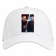 Baseball cap with Print Supernatural Dean And Crowley - white