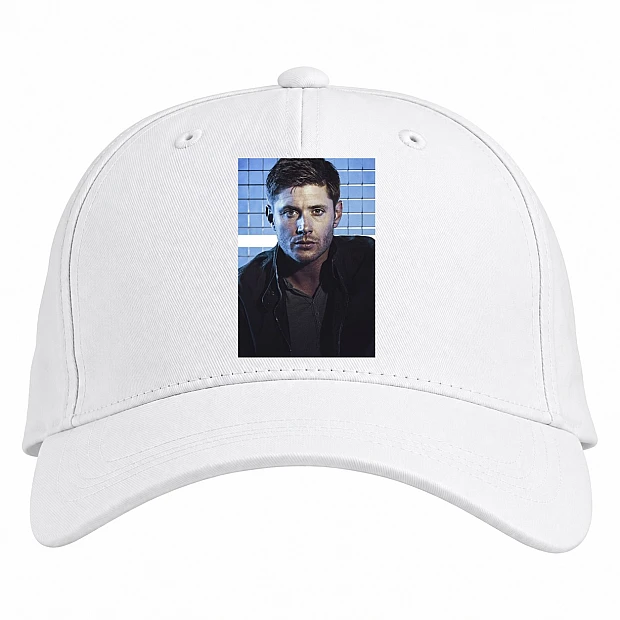 Baseball cap with Print Supernatural Dean Wincester Hero Print - white