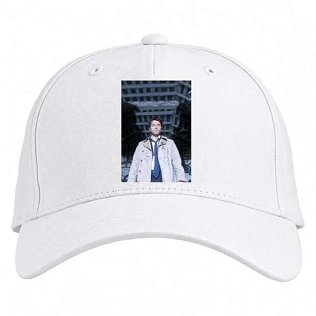 Baseball cap with Print Supernatural Castiel Angel Hero - white