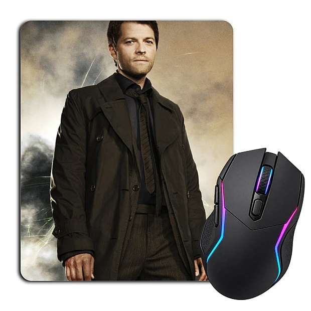 Mouse pad with print Supernatural Castiel Angel Hero Print
