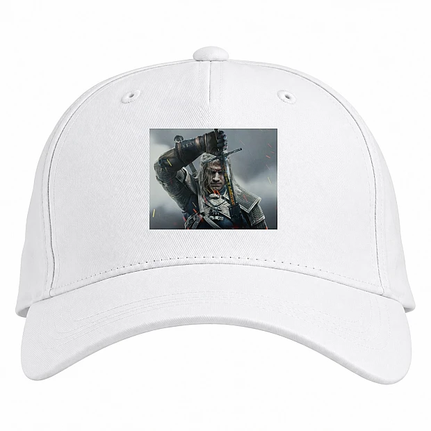 Baseball cap with Print The Witcher Hero - white