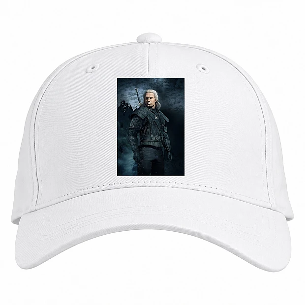 Baseball cap with Print The Witcher Geralt 2 - white