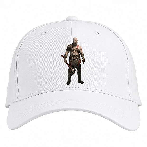 Baseball cap with Print God Of War Kratos Hero - white