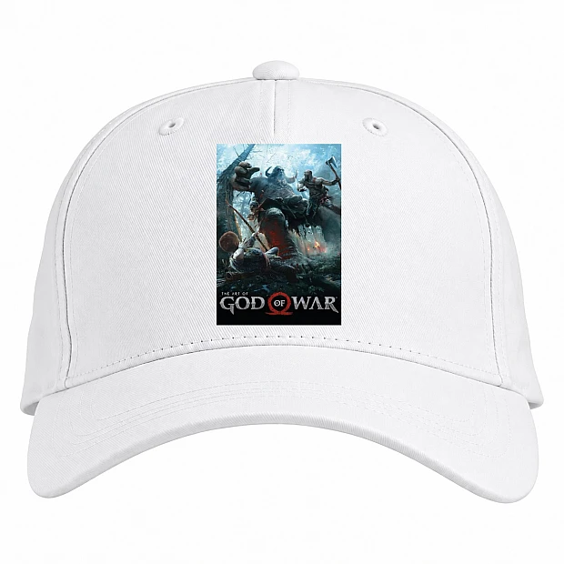 Baseball cap with Print God Of War Main Theme - white