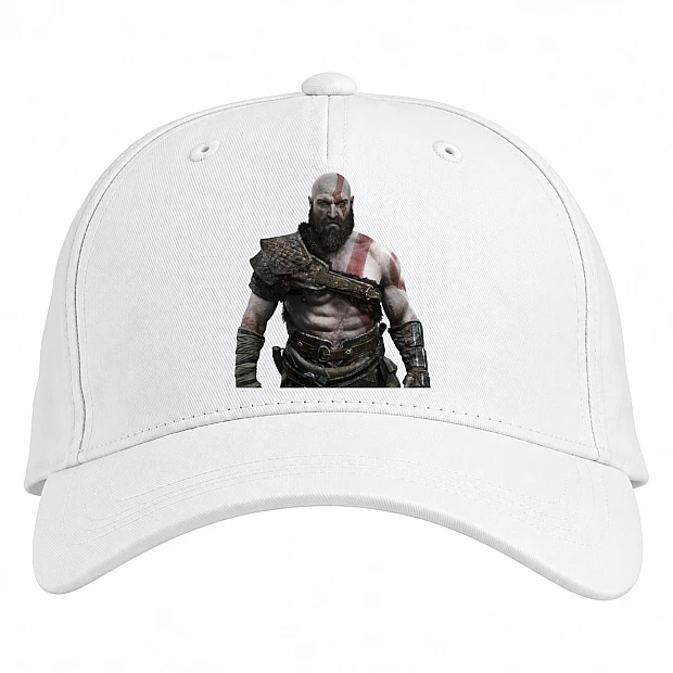 Baseball cap with Print God Of War Hero Kratos - white
