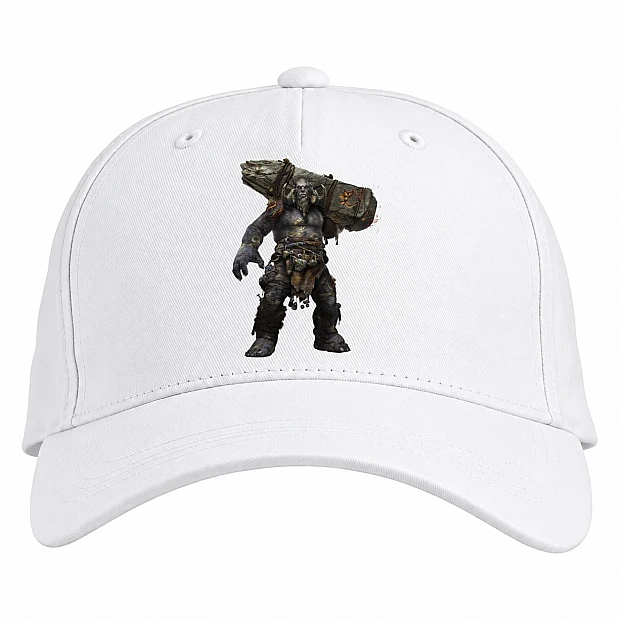 Baseball cap with Print God Of War Creature - white