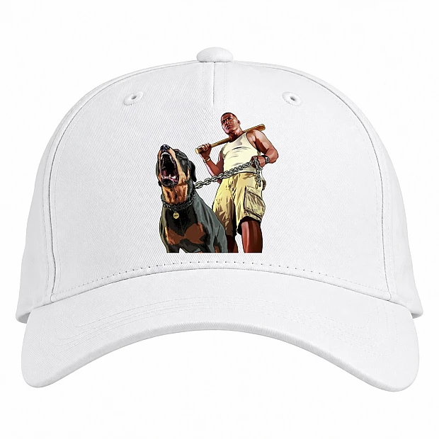 Baseball cap with Print GTA Franklin Clinton With Chop - white