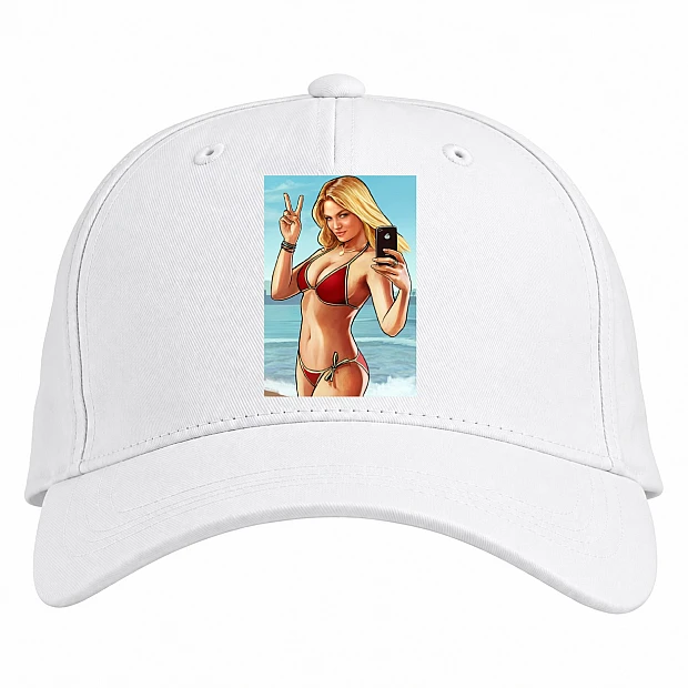 Baseball cap with Print GTA Girl Print - white