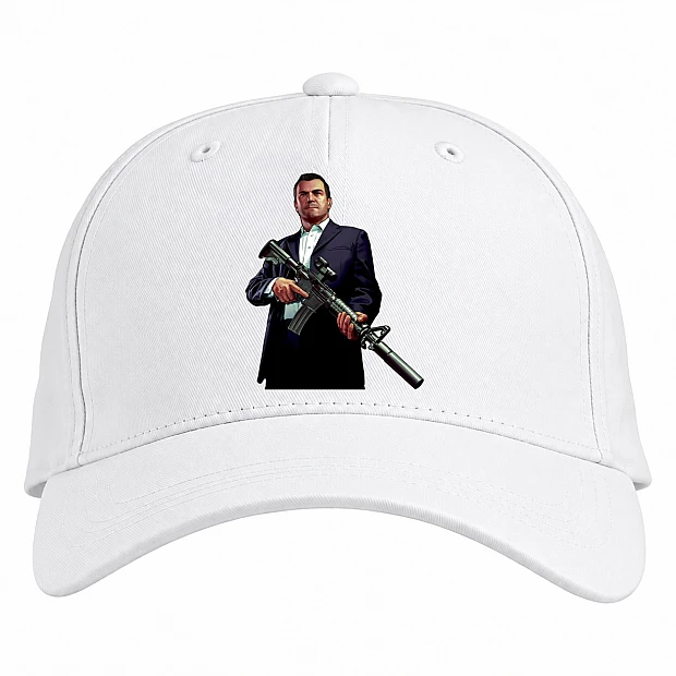 Baseball cap with Print GTA Michael De Santa Hero - white