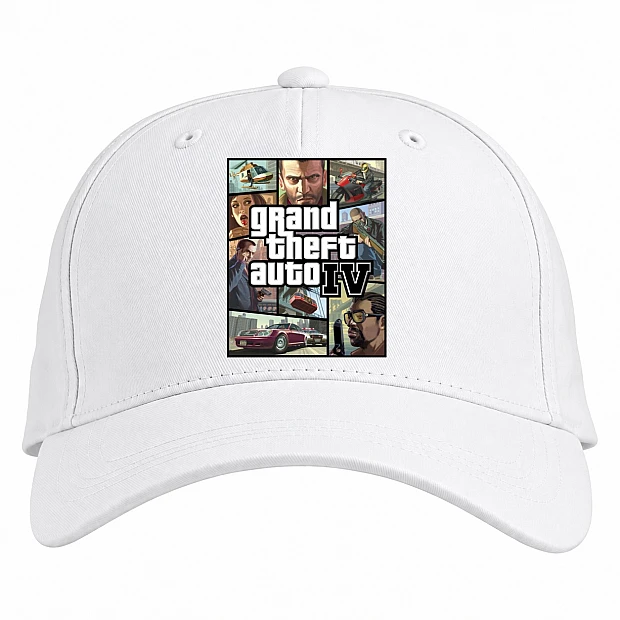 Baseball cap with Print GTA Main Theme - white