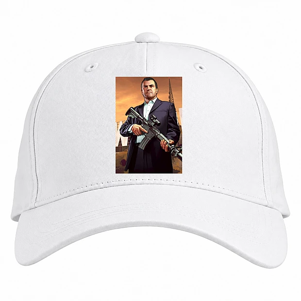 Baseball cap with Print GTA Michael De Santa - white
