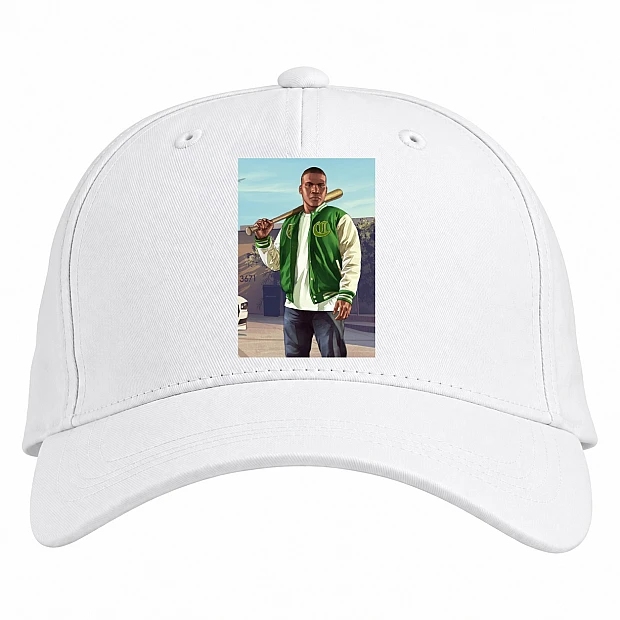 Baseball cap with Print GTA Franklin Hero - white