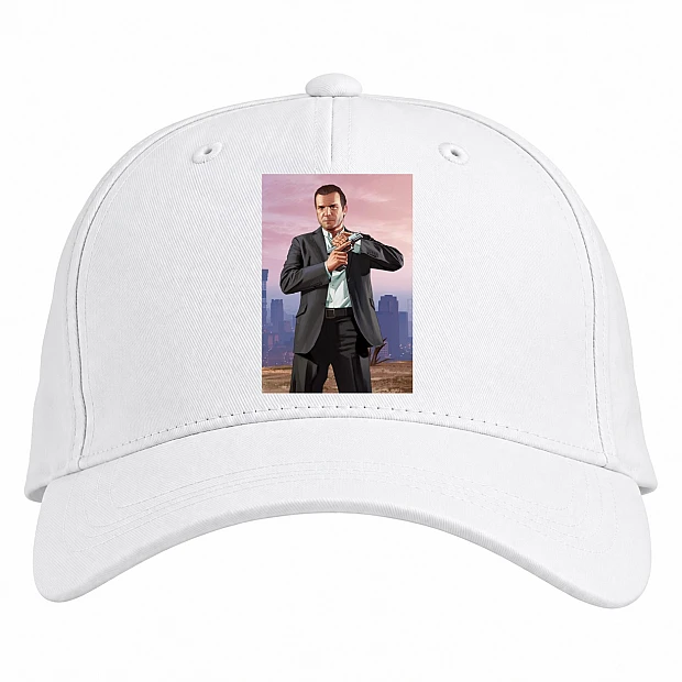 Baseball cap with Print GTA Michael De Santa Print - white