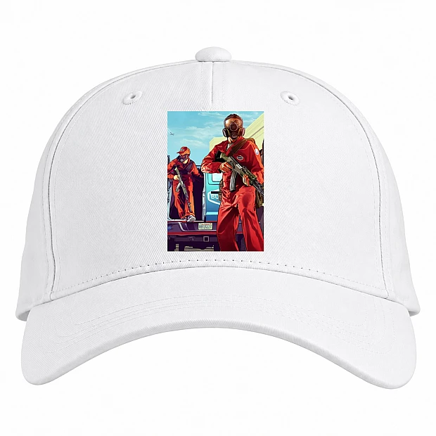 Baseball cap with Print GTA Heroes In Red - white