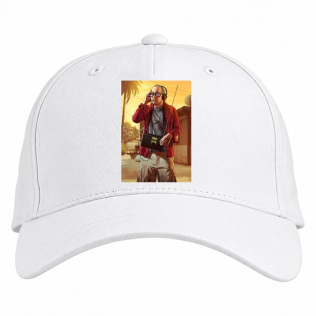 Baseball cap with Print GTA Man Print - white